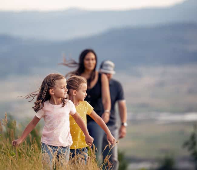 A family hiking in Colorado